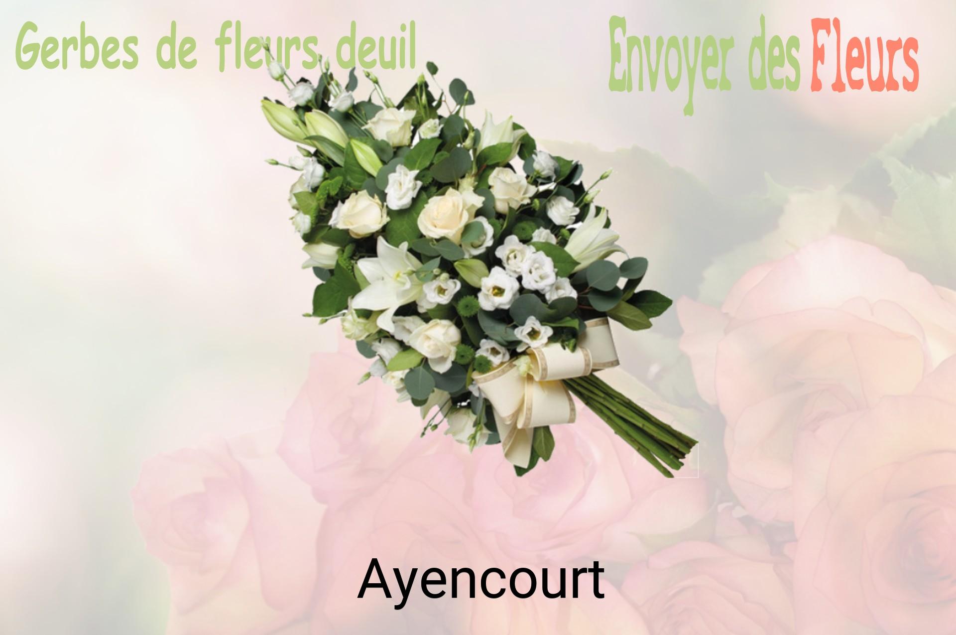 Gerbe de fleurs de deuil livrée à Ayencourt